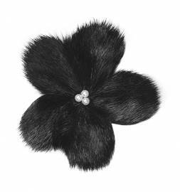 Broche i S�lskind m. Perler, Sort