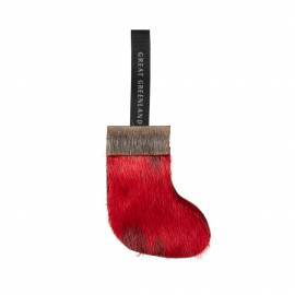 Tr� Julepynt - Julestr�mpe, R�d/Natur